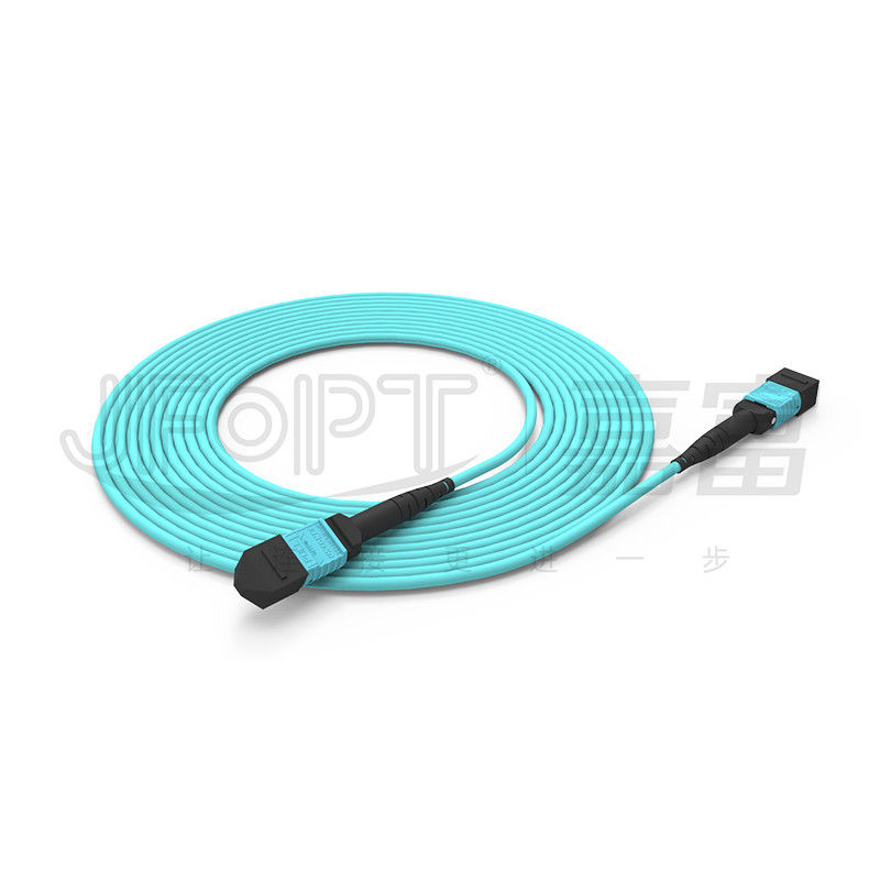 3.0mm LSZH Aqua MTP Yama Kablosu 16 Çekirdekli Fiber Jumper OM3 OM4 OM5 Çok Modlu