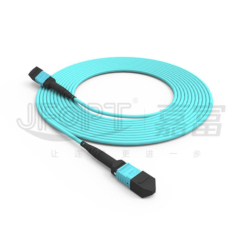 3.0mm LSZH Aqua MTP Yama Kablosu 16 Çekirdekli Fiber Jumper OM3 OM4 OM5 Çok Modlu