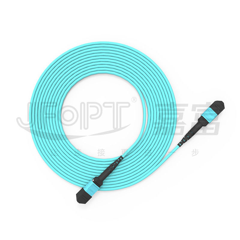 3.0mm LSZH Aqua MTP Yama Kablosu 16 Çekirdekli Fiber Jumper OM3 OM4 OM5 Çok Modlu