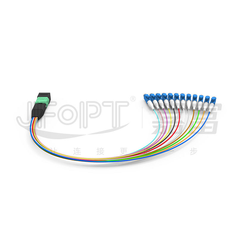 MTP-12 * LC Fiber Optik Jumper 12 Çekirdekli OS2 G657A1 G657A2 0.9mm Furcation Şubesi