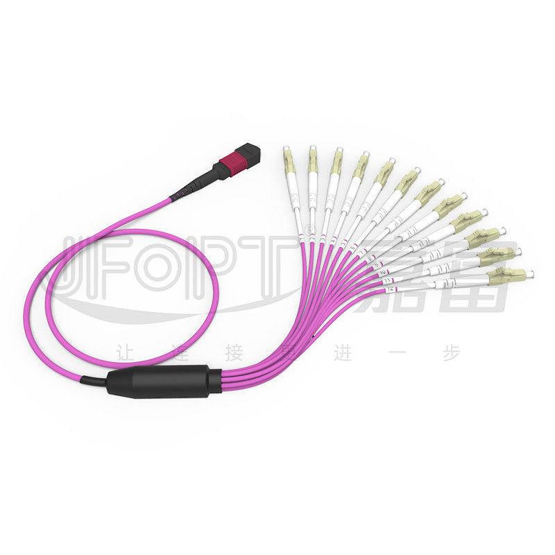 MPO - LC Koparma Yama Kablosu 2.0mm Çıkış LC DX Klipsli MM Standart Kayıplı Yüksük