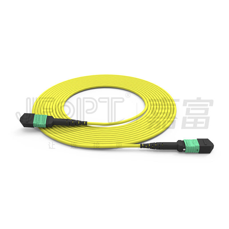 MTP 24 Çekirdekli Tek Modlu OS2 Polaritesi A OFNP UL Dereceli Fiber Optik Yama Kablosu