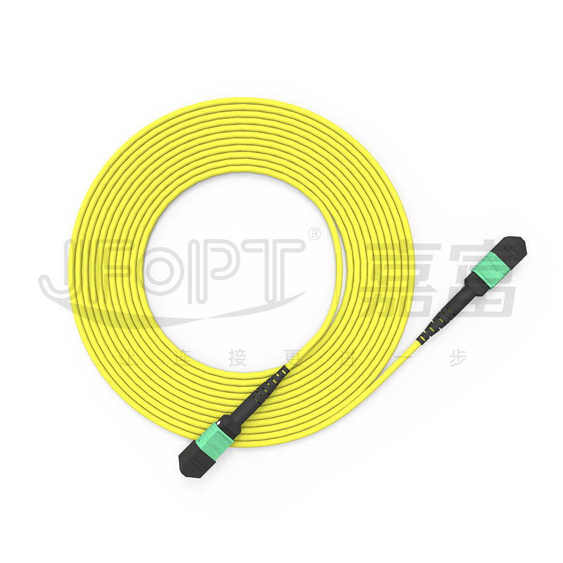 MTP 24 Çekirdekli Tek Modlu OS2 Polaritesi A OFNP UL Dereceli Fiber Optik Yama Kablosu