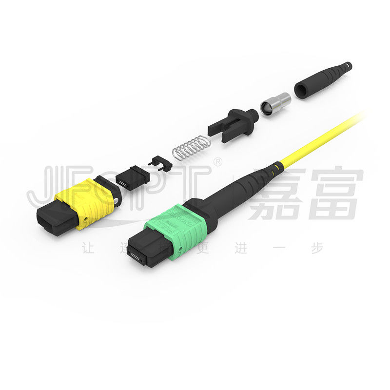 MTP 24 Çekirdekli Tek Modlu OS2 Polaritesi A OFNP UL Dereceli Fiber Optik Yama Kablosu
