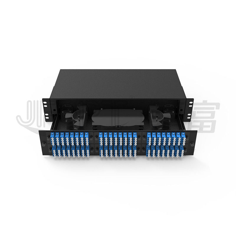 2U Kayar Raf Montajlı Fiber Bağlantı Paneli LC QX 196 Fiber Ultra İnce Fusion Ekleme Tepsisi