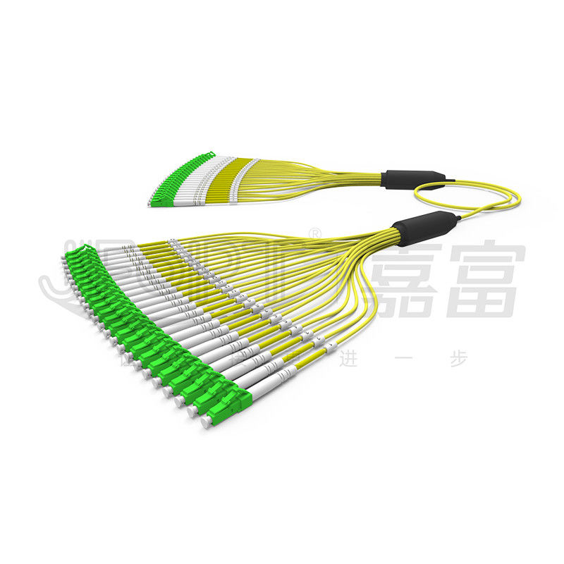 3,0 mm Önceden Sonlandırılmış Fiber Optik Kablo 24 Çekirdek G657A1 Sarı Dış Kılıf LC/APC Şubesi