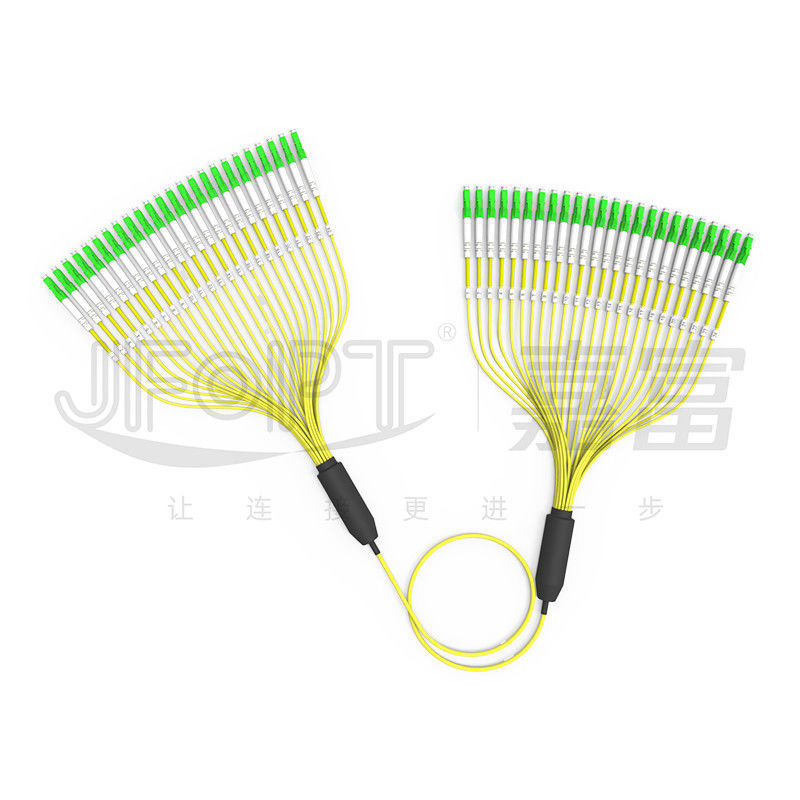 3,0 mm Önceden Sonlandırılmış Fiber Optik Kablo 24 Çekirdek G657A1 Sarı Dış Kılıf LC/APC Şubesi