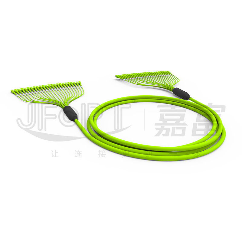 Önceden Sonlandırılmış Paket Fiber Optik Kablo 24 Çekirdekli Çok Modlu OM5 PVC Kılıf SC / APC ile 0.5m Dallanma