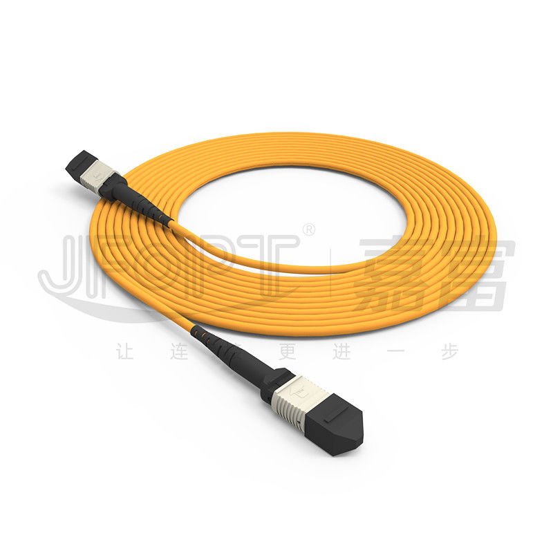 850nm Multimode Düşük Kayıplı Ferrule MPO Trunk Kablo Çok çekirdekli Fiber Optic Patch Cord
