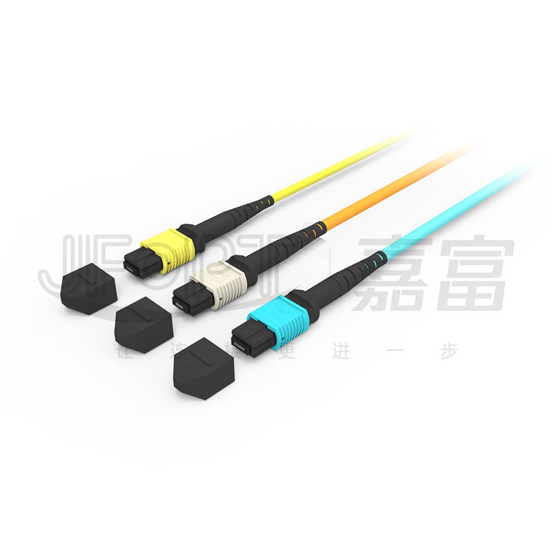 850nm Multimode Düşük Kayıplı Ferrule MPO Trunk Kablo Çok çekirdekli Fiber Optic Patch Cord