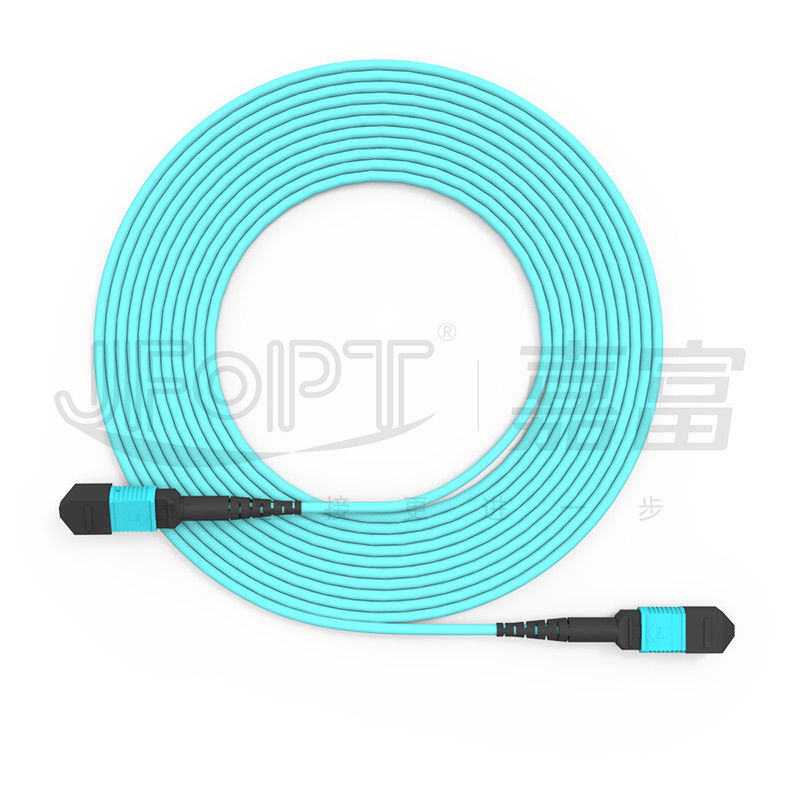 MPO-MPO Trunk Kablo Aqua Round Boot Fiber Optic Pigtail Patch Cord için Çeşitli Ağ Çözümleri