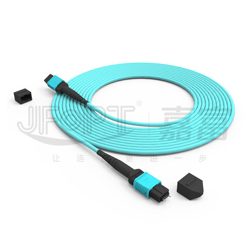 MPO-MPO Trunk Kablo Aqua Round Boot Fiber Optic Pigtail Patch Cord için Çeşitli Ağ Çözümleri