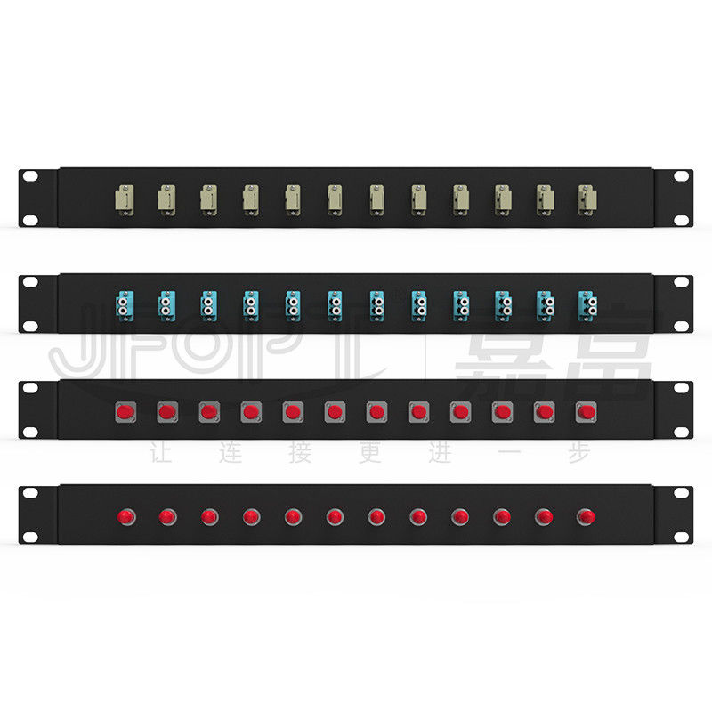 LC/SC/FC/ST Rack Mount Fiber Patch Panel 12/24core 19 inç Boyut Kapı Düğmesi Açılışı