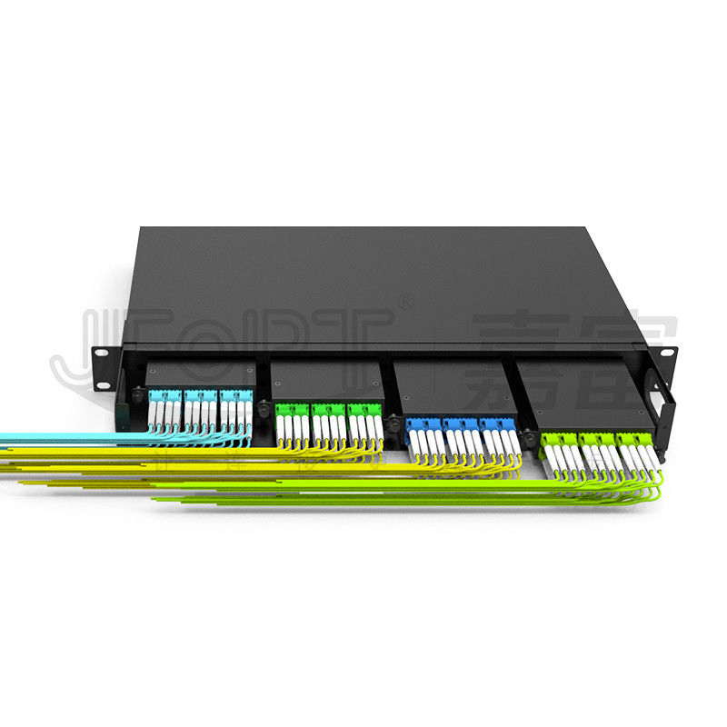 19 inç 1U 96 Core 4 Pieces Module Box MPO Patch Panel ODF Default Standard Wire Sequence LC Metal Rack Montajlı
