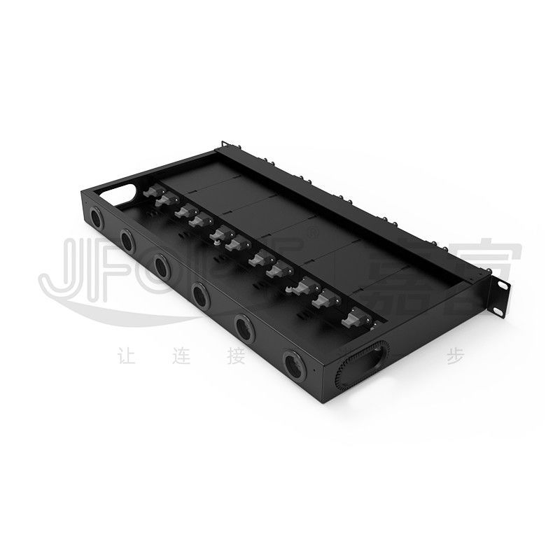 1U MPO-LC G657A1 144 çekirdek yoğunluğu yüksek yoğunluklu bağlantı kutusu LC adaptörü ile soğuk lastik çelik şasi