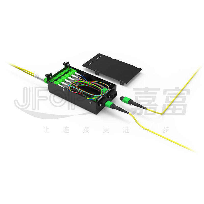 Yüksek yoğunluklu LC Dörtlü Adaptörü için Modüler Şasi MPO SM SL 144 çekirdekli MPO-LC Patch Panel Füzyonsuz Modül Kutusu