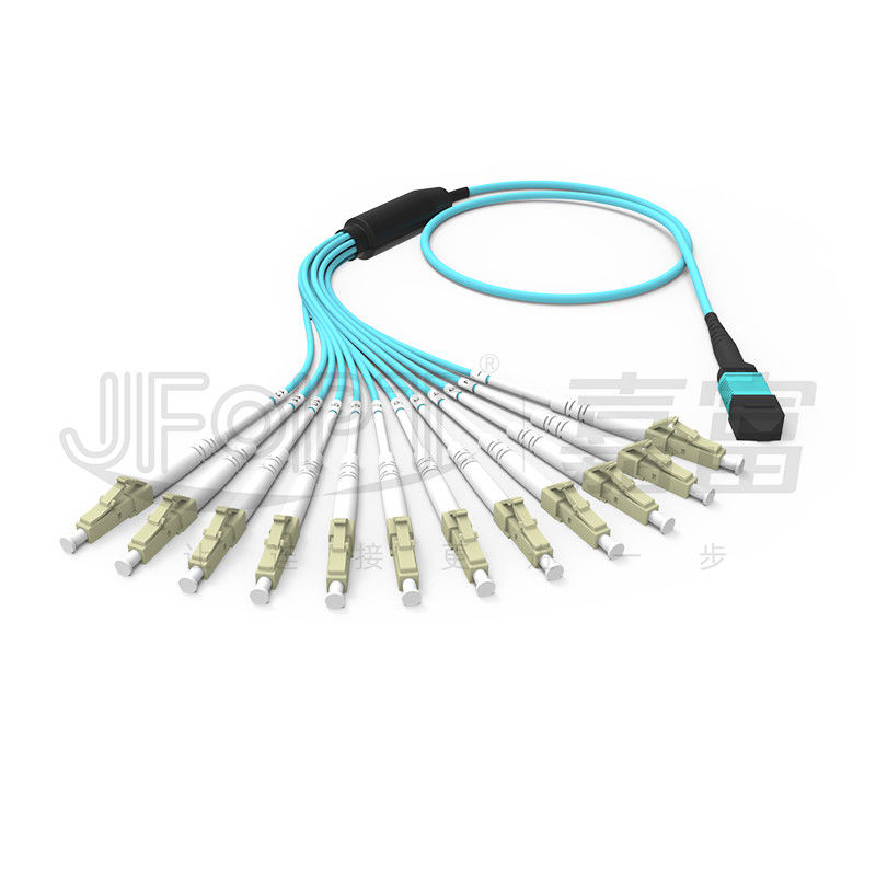 MPO Patch Cord OM3 OM4 MPO-LC Breakout Kablo 1 3 5 10 Meter LSZH/PVC Ceket 850/1300nm Aqua