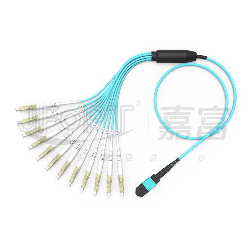MPO Patch Cord OM3 OM4 MPO-LC Breakout Kablo 1 3 5 10 Meter LSZH/PVC Ceket 850/1300nm Aqua