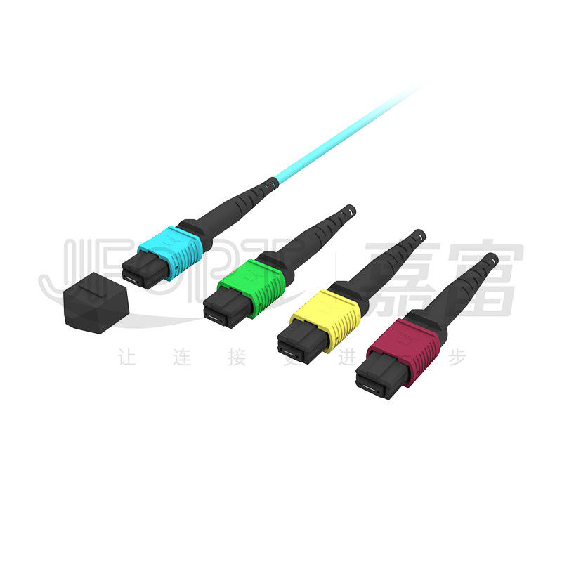 MPO Patch Cord OM3 OM4 MPO-LC Breakout Kablo 1 3 5 10 Meter LSZH/PVC Ceket 850/1300nm Aqua