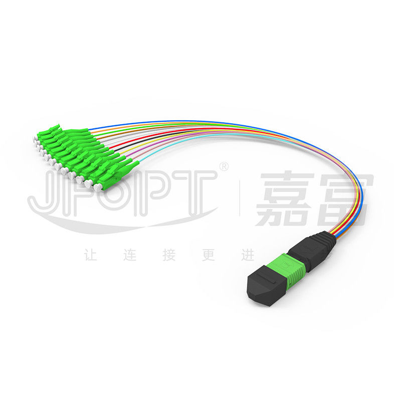 MPO-LC 0.9mm 12Cores Breakout Kablo Özel Uzunluk SM G657a1 Fiber Multi fiber Module Box Adaptörü Patch Cord
