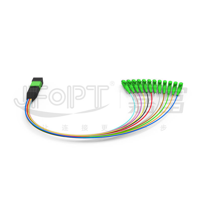 MPO-LC 0.9mm 12Cores Breakout Kablo Özel Uzunluk SM G657a1 Fiber Multi fiber Module Box Adaptörü Patch Cord