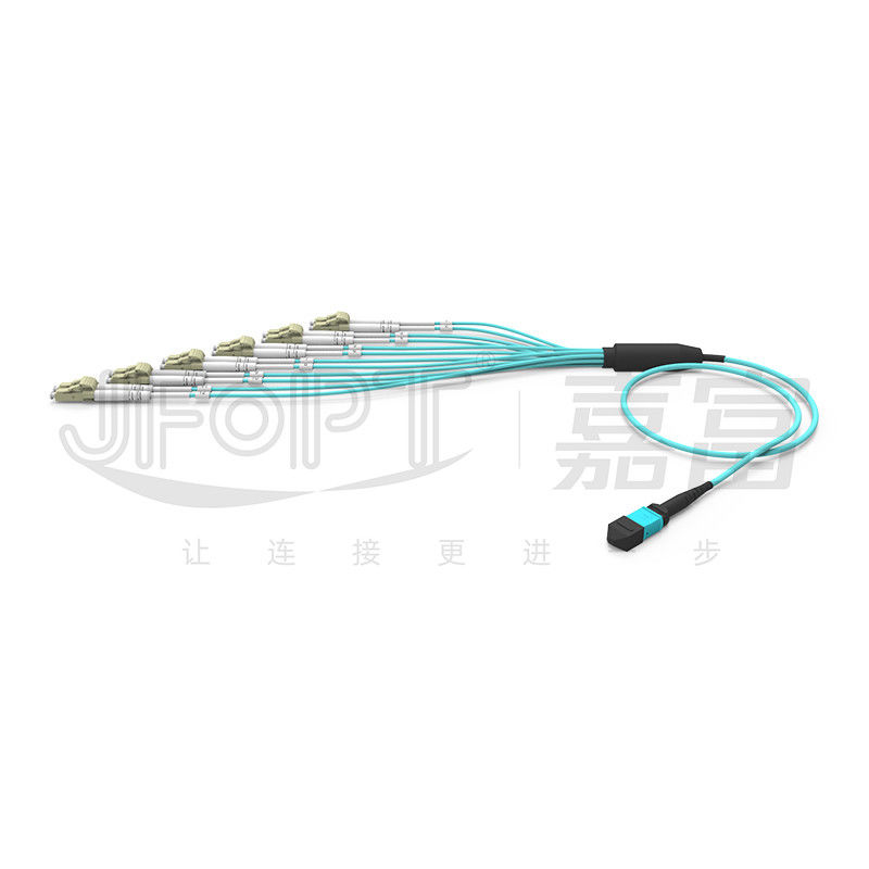 LC Bağlantısı 12 Fiber Tek OM3 OM4 MPO Sonu LC Duplex Sonu ile MPO Çıkış Kablosu
